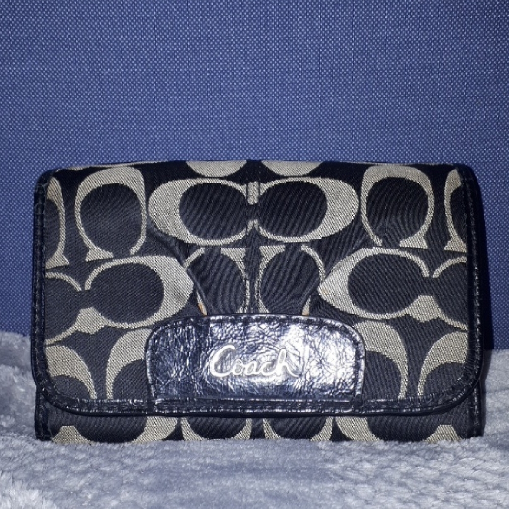 Coach Black and Tan Wallet